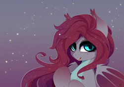 Size: 5000x3528 | Tagged: safe, artist:xsatanielx, imported from derpibooru, oc, oc only, oc:enya lunar eclipse, bat pony, pony, absurd resolution, bat pony oc, bat wings, female, looking at you, pale belly, shiny, solo, wings