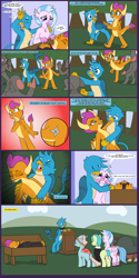 Size: 6000x12000 | Tagged: safe, artist:chedx, imported from derpibooru, gallus, ocellus, sandbar, silverstream, smolder, yona, changedling, changeling, classical hippogriff, diamond dog, dragon, griffon, hippogriff, pony, yak, comic:detention with rarity, absurd resolution, bipedal, bipedal leaning, blatant lies, butt, clothes, crying, eyes closed, floral head wreath, flower, funeral, leaning, playing dead, plot, shuriken, sleeping, student six