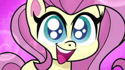 Size: 1920x1080 | Tagged: safe, imported from derpibooru, screencap, fluttershy, pegasus, pony, cute-pocalypse meow, my little pony: pony life, spoiler:my little pony: pony life, cute, female, g4.5, happy, open mouth, smiling, solo