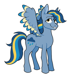 Size: 1200x1228 | Tagged: safe, artist:malphym, imported from derpibooru, oc, oc only, oc:stormy weather, pegasus, pony, colored wings, colored wingtips, female, mare, offspring, parent:soarin', parent:surprise, parents:soarprise, simple background, solo, transparent background