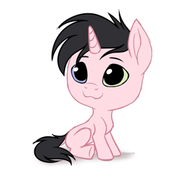 Size: 2599x2587 | Tagged: safe, artist:starshade, imported from derpibooru, oc, oc only, oc:sucata, pony, unicorn, cute, full body, heterochromia, male, simple background, smiling, solo, white background