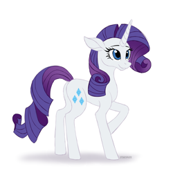 Size: 3500x3500 | Tagged: safe, artist:starshade, imported from derpibooru, rarity, pony, unicorn, cute, female, full body, mare, simple background, smiling, solo, white background