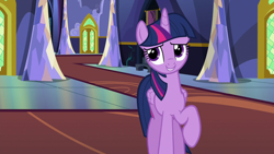 Size: 1280x720 | Tagged: safe, imported from derpibooru, screencap, twilight sparkle, alicorn, changeling, pony, to where and back again, disguise, disguised changeling, fake twilight, female, mare, solo, twilight sparkle (alicorn)