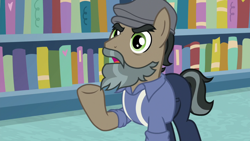 Size: 1920x1080 | Tagged: safe, imported from derpibooru, screencap, doctor caballeron, pony, daring doubt, facial hair, groom q.q. martingale, male, solo