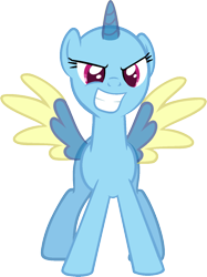 Size: 990x1324 | Tagged: safe, artist:pegasski, imported from derpibooru, oc, oc only, alicorn, pony, may the best pet win, alicorn oc, bald, base, eyelashes, frown, horn, scowl, simple background, solo, spread wings, transparent background, two toned wings, wings