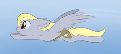 Size: 2148x956 | Tagged: safe, artist:dusthiel, imported from derpibooru, derpy hooves, pegasus, pony, atg 2020, cheek fluff, chest fluff, cute, derpabetes, fast, female, flying, leg fluff, mare, newbie artist training grounds, profile, solo, spread wings, wings