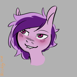 Size: 2048x2048 | Tagged: safe, artist:possibly owl, imported from derpibooru, oc, oc only, oc:lavender love, earth pony, blushing, lip bite, male, stallion