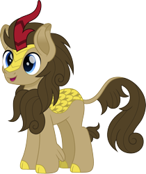 Size: 1259x1500 | Tagged: safe, artist:cloudy glow, artist:cloudyglow, imported from derpibooru, doctor whooves, time turner, kirin, cute, doctorbetes, kirin-ified, male, movie accurate, open mouth, simple background, smiling, solo, species swap, stallion, transparent background