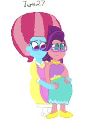 Size: 1280x1820 | Tagged: safe, artist:horroraceman93, imported from derpibooru, cup cake, spoiled rich, equestria girls, afro, crying, downvote bait, equestria girls-ified, female, infidelity, lesbian, pregnant, pregnant equestria girls, pride month, shipping, simple background, spoiledcake, tears of joy, transparent background