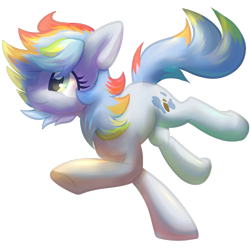 Size: 900x890 | Tagged: safe, artist:amura-of-jupiter, artist:tiothebeetle, imported from derpibooru, oc, oc only, oc:colorsplash, earth pony, pony, blue coat, blue mane, colorful, commission, cutie mark, eyelashes, female, females only, frolicking, looking left, multicolored hair, on one leg, paintbrush, prancing, rainbow hair, raised hoof, simple background, smiling, solo, standing on one leg, transparent background