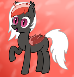 Size: 2922x3016 | Tagged: safe, artist:rainbowšpekgs, imported from derpibooru, oc, oc only, oc:amaryllis, bat pony, pony, bat pony oc, bat wings, commission, female, missing cutie mark, pose, simple background, solo, standing, wings