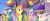 Size: 1920x808 | Tagged: safe, imported from derpibooru, screencap, blueberry fritter, cantaloupe (character), cantaloupe (g4), cornsilk, dawn sunrays, glitter glow, nougat praliné, earth pony, pony, unicorn, my little pony: the movie, background pony, balloon, bow, canterlot, clone, clones, confetti, female, friendship festival, group, hair bow, hairclip, mane bow, marching, mare, singing, unnamed character, unnamed pony, we got this together