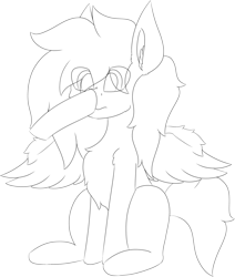 Size: 5426x6409 | Tagged: safe, artist:skylarpalette, imported from derpibooru, oc, oc only, oc:swift, pegasus, pony, big ears, boop, disembodied hoof, ear fluff, fluffy, monochrome, pegasus oc, pegasus wings, scrunch, scrunchy face, shocked, simple background, sitting, sketch, solo focus, spread wings, transparent background, wings