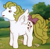 Size: 400x389 | Tagged: safe, imported from derpibooru, screencap, surprise, pegasus, pony, my little pony 'n friends, the great rainbow caper, adoraprise, bow, cropped, cute, female, g1, land, mare, ponyland, smiling, solo, surprise (g1), tail bow, talking