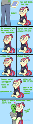 Size: 2400x8800 | Tagged: safe, artist:kumakum, imported from derpibooru, moondancer, oc, oc:anon, human, pony, unicorn, :i, ahegao, begging, behaving like a dog, blushing, book, comic, crying, cute, dancerbetes, drool, eyes closed, glowing horn, grin, happy, heart, heart eyes, holding a pony, horn, hug, jumper, levitation, lip bite, magic, missing accessory, open mouth, pouting, puppy dog eyes, sad, smiling, teary eyes, telekinesis, tongue out, wingding eyes