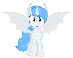 Size: 2738x2190 | Tagged: safe, artist:magister39, imported from derpibooru, oc, oc only, oc:white flare, alicorn, bat pony, pony, alicorn oc, bat pony oc, bat wings, horn, simple background, solo, transparent background, wings