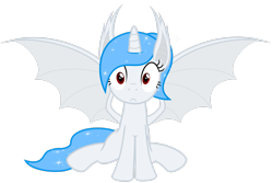 Size: 3000x2000 | Tagged: safe, artist:magister39, imported from derpibooru, oc, oc only, oc:white flare, alicorn, bat pony, pony, alicorn oc, bat pony oc, bat wings, horn, simple background, solo, transparent background, wings