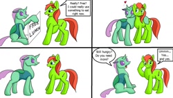 Size: 1280x720 | Tagged: safe, artist:termyotter, imported from derpibooru, oc, changedling, changeling, pony, 4 panel comic, atg 2020, comic, hug, newbie artist training grounds