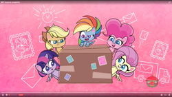 Size: 1600x900 | Tagged: safe, imported from derpibooru, screencap, applejack, fluttershy, pinkie pie, rainbow dash, twilight sparkle, alicorn, earth pony, pegasus, pony, how applejack got her hat back, my little pony: pony life, spoiler:pony life s01e04, box, g4.5, twilight sparkle (alicorn)