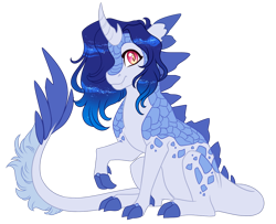 Size: 1024x831 | Tagged: safe, artist:azure-art-wave, imported from derpibooru, oc, oc only, oc:sapphire blaze, dracony, dragon, hybrid, pony, female, interspecies offspring, magical lesbian spawn, offspring, parent:princess ember, parent:rarity, parents:emberity, simple background, solo, transparent background