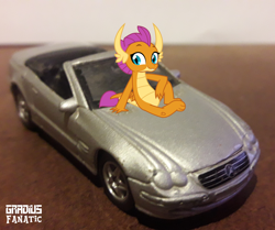 Size: 2776x2322 | Tagged: safe, artist:gradiusfanatic, imported from derpibooru, smolder, dragon, car, convertible, dragoness, female, irl, mercedes-benz, mercedes-benz sl-class, photo, photomontage, solo