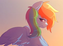 Size: 2048x1482 | Tagged: safe, artist:fluffymaiden, imported from derpibooru, rainbow dash, pegasus, pony, bust, cute, dashabetes, female, gradient background, mare, profile, solo