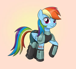 Size: 1100x1000 | Tagged: safe, artist:mew-me, imported from derpibooru, rainbow dash, pegasus, pony, cara dune, clothes, cosplay, costume, female, mare, solo, star wars, the mandalorian