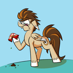 Size: 2123x2125 | Tagged: safe, artist:cowsrtasty, imported from derpibooru, oc, oc only, oc:skittle, pegasus, pony, candy, everything is ruined, food, skittles, solo