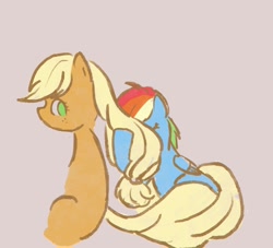 Size: 1820x1650 | Tagged: safe, artist:laya-21, imported from derpibooru, applejack, rainbow dash, earth pony, pegasus, pony, appledash, duo, female, lesbian, shipping