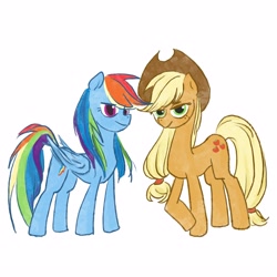 Size: 3000x3000 | Tagged: safe, artist:laya-21, imported from derpibooru, applejack, rainbow dash, earth pony, pegasus, pony, appledash, duo, female, lesbian, shipping