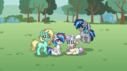 Size: 4000x2218 | Tagged: safe, imported from derpibooru, oc, oc:lightning trickle, oc:mistywind, oc:rain string, oc:twilight trickle, oc:星夜流光, alicorn, earth pony, pony, unicorn, pony town, alicorn oc, earth pony oc, horn, unicorn oc, wings