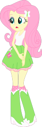 Size: 1280x3855 | Tagged: safe, artist:marcorois, artist:marcorulezzz, imported from derpibooru, fluttershy, equestria girls, equestria girls (movie), boots, clothes, female, high res, open mouth, shoes, shy, simple background, skirt, solo, tanktop, transparent background, vector