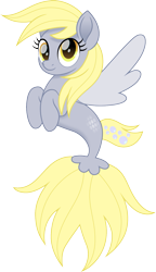 Size: 863x1500 | Tagged: safe, artist:cloudy glow, artist:cloudyglow, imported from derpibooru, derpy hooves, pony, sea pony, seapony (g4), cloudyglow is trying to murder us, cute, derp, derpabetes, female, fin wings, mare, movie accurate, seaponified, seapony derpy, simple background, solo, species swap, transparent background, weapons-grade cute, wings