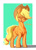 Size: 1250x1750 | Tagged: safe, artist:welost, imported from derpibooru, applejack, earth pony, pony, applejacked, eyes closed, female, hat, laughing, mare, muscles, nudity, open mouth, simple background, smiling, solo