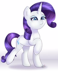Size: 2487x3065 | Tagged: safe, artist:emysinfonia, imported from derpibooru, rarity, pony, unicorn, cute, female, heart eyes, high res, mare, raised hoof, raribetes, simple background, solo, white background, wingding eyes