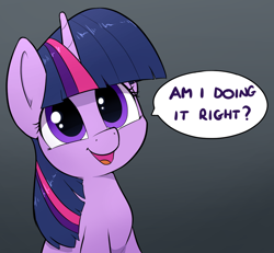 Size: 1224x1129 | Tagged: safe, artist:whiskeypanda, imported from derpibooru, twilight sparkle, pony, unicorn, bronybait, bust, cute, female, looking at you, mare, open mouth, simple background, solo, speech bubble, talking to viewer, twiabetes, unicorn twilight