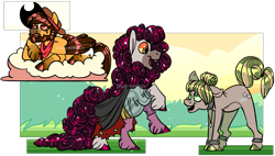 Size: 2443x1392 | Tagged: safe, artist:spuds-mcfrenzy, artist:spudsmcfrenzy, imported from derpibooru, oc, oc only, earth pony, pegasus, pony, clothes, cloud, male, stallion