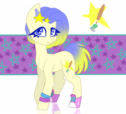 Size: 2200x2000 | Tagged: safe, artist:irinamar, imported from derpibooru, oc, oc only, unnamed oc, earth pony, pony, clothes, female, looking at you, mare, multicolored mane, multicolored tail, shoes, smiling, solo, wristband