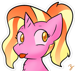 Size: 1039x987 | Tagged: safe, artist:zutcha, imported from derpibooru, luster dawn, pony, unicorn, :p, female, signature, simple background, solo, tongue out, transparent background