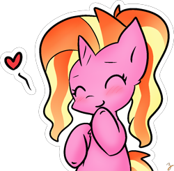 Size: 984x965 | Tagged: safe, artist:zutcha, imported from derpibooru, luster dawn, pony, unicorn, blushing, cute, female, heart, lusterbetes, mare, signature, simple background, smiling, solo, transparent background