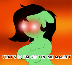 Size: 616x551 | Tagged: safe, artist:anonymous, imported from derpibooru, oc, oc only, oc:filly anon, earth pony, pony, /mlp/, 4chan, drawthread, female, filly, glowing eyes, glowing eyes meme, meme, ponified, ponified meme, solo, text