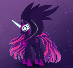 Size: 1345x1262 | Tagged: safe, artist:sinvelia, imported from derpibooru, twilight sparkle, alicorn, equestria girls, female, midnight sparkle, solo