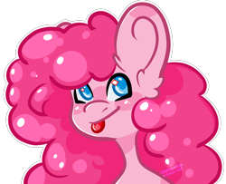 Size: 2650x2149 | Tagged: safe, artist:amcirken, imported from derpibooru, pinkie pie, pony, female, simple background, solo, tongue out, transparent background