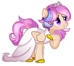 Size: 1172x1046 | Tagged: safe, artist:2pandita, imported from derpibooru, oc, oc only, pegasus, pony, clothes, crown, dress, female, jewelry, mare, regalia, simple background, solo, transparent background