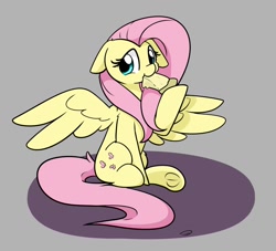 Size: 1492x1356 | Tagged: safe, artist:taurson, imported from derpibooru, fluttershy, pegasus, pony, atg 2020, cheese pizza, cute, eating, female, floppy ears, food, frog (hoof), looking at you, mare, newbie artist training grounds, pizza, shyabetes, sitting, solo, spread wings, underhoof, wings