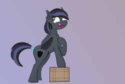 Size: 2940x1980 | Tagged: safe, artist:cosmonaut, imported from derpibooru, oc, oc only, oc:sable shield, bat pony, pony, bat pony oc, bat wings, cutie mark, fangs, solo, wings