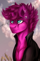 Size: 600x900 | Tagged: safe, artist:raychelrage, imported from derpibooru, oc, oc:magenta spark, unicorn, ear piercing, earring, jewelry, piercing