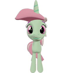 Size: 608x720 | Tagged: safe, artist:topsangtheman, imported from derpibooru, minty bubblegum, pony, unicorn, 3d, female, looking at you, simple background, solo, source filmmaker, transparent background