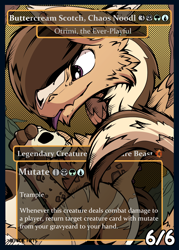 Size: 1192x1668 | Tagged: safe, artist:beardie, imported from derpibooru, oc, oc only, oc:buttercream scotch, draconequus, draconequus oc, magic the gathering