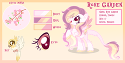 Size: 3444x1741 | Tagged: safe, artist:lazuli, artist:mint-light, artist:sugaryicecreammlp, imported from derpibooru, oc, oc only, oc:rose garden, bird, pegasus, pony, adopted offspring, base used, chest fluff, colored wings, female, leonine tail, looking up, mare, multicolored wings, offspring, parent:big macintosh, parent:fluttershy, parents:fluttermac, pet oc, reference sheet, solo, unshorn fetlocks, wings